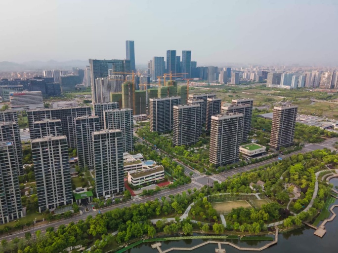 杭州城市未来科技城-城市建筑全貌