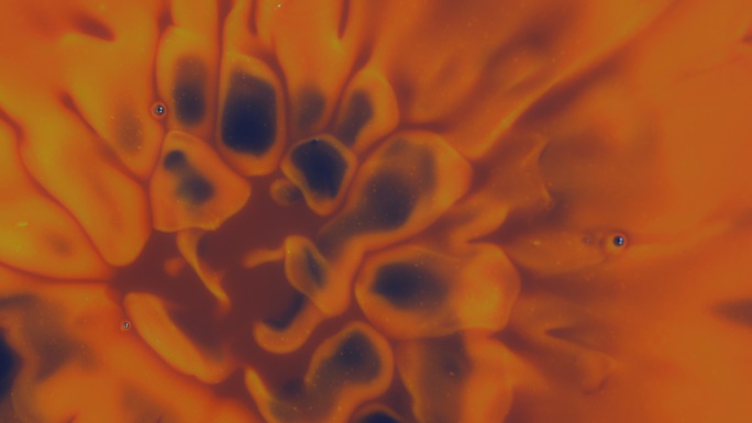 抽象橙色流体运动霉菌