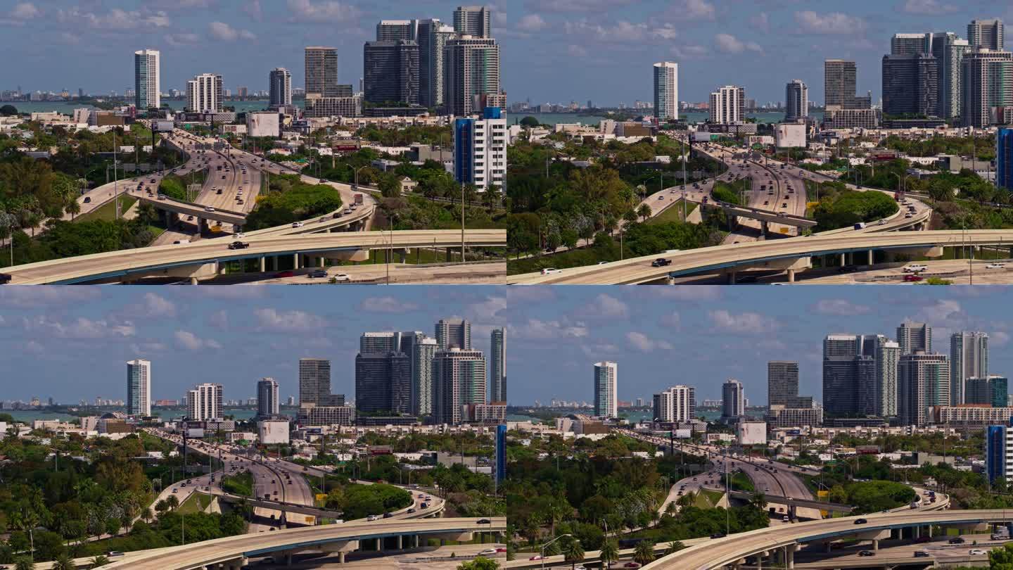 佛罗里达州北迈阿密市95号州际公路和195号州际高速公路大高架交叉口的迈阿密设计区和朱莉娅·塔特尔大