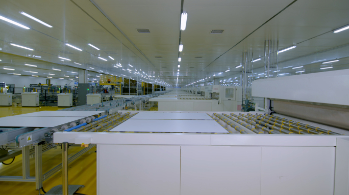 4K-光伏板太阳能电池板企业车间生产线