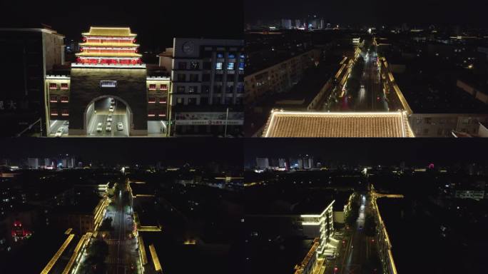 航拍沈阳怀远门-夜景