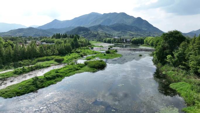 原创4k鹭鸟镇风景航拍自然风光观景平台