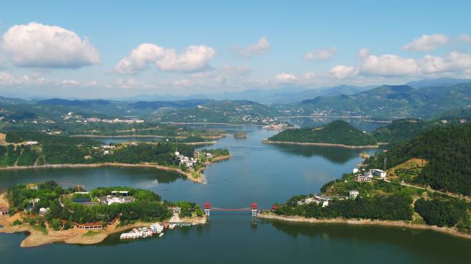 陕西安康瀛湖景区航拍