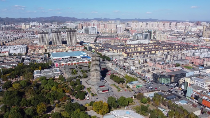 锦州 地标 航拍  辽西