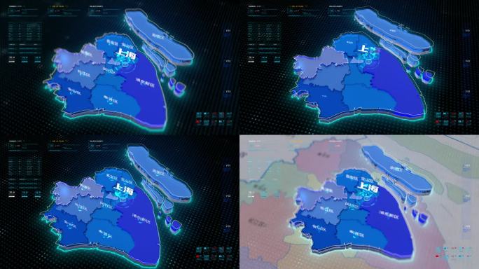 上海地图科技数据展示AE模板