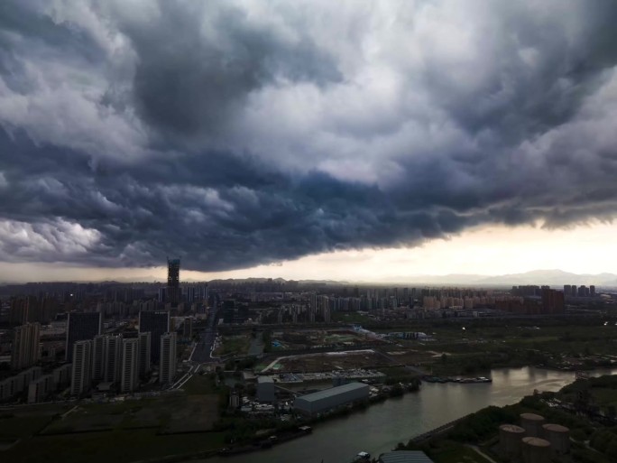 杭州城市延时-暴风雨来临延时