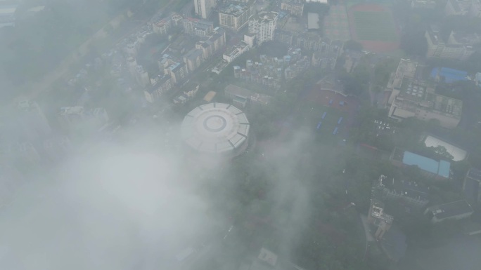 重庆西南大学高视角俯瞰校园航拍