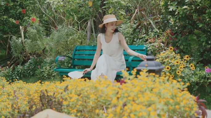 花园法式服饰服装文艺女生裙子情绪荷花风景