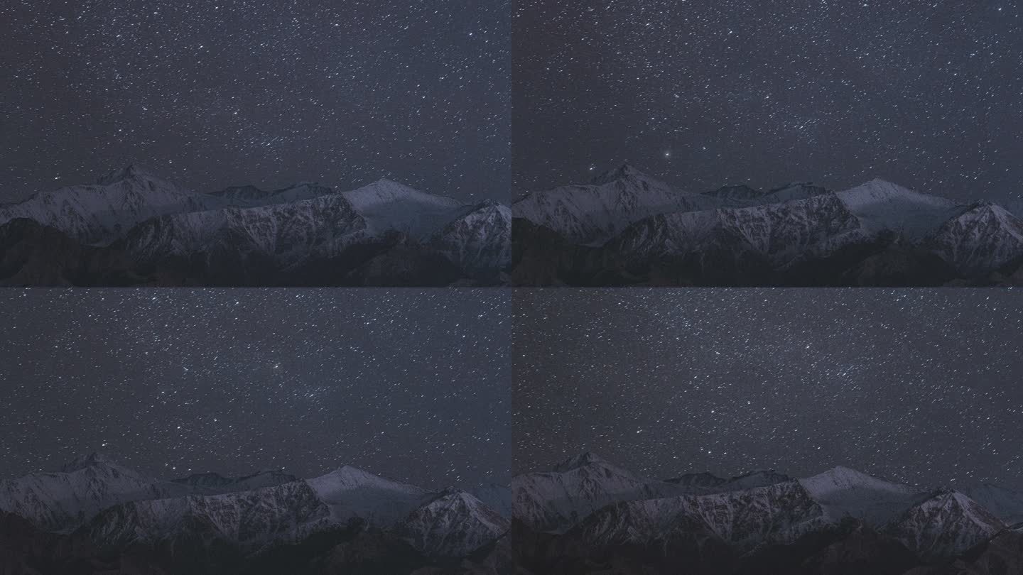 T/L PAN夜间雪山夜空