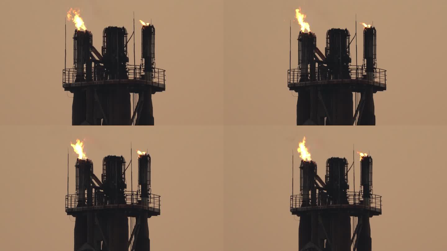 油枪。炼油厂燃气火炬、烟道排放燃料和气体。