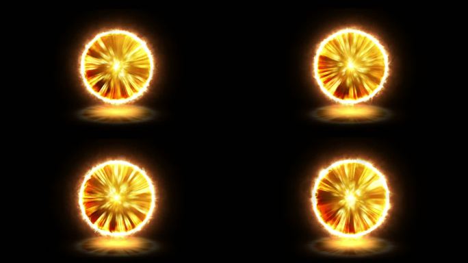 计算机生成的门户效应或等离子体能量球效应橙色