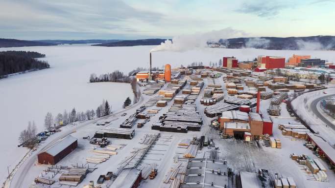 冬季工业可持续发展碳排放小镇