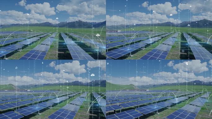 未来绿色数字化光伏太阳能板发电