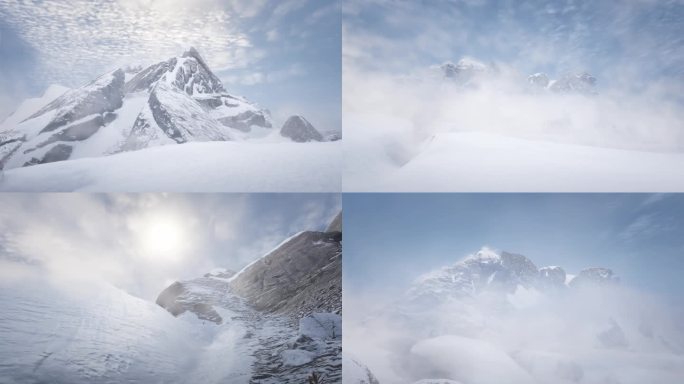 暴风雪雪山