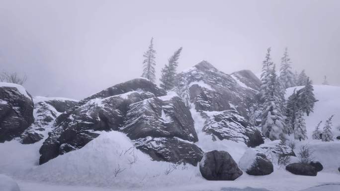 暴风雪雪山