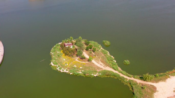 航拍曹县八里湾风景区