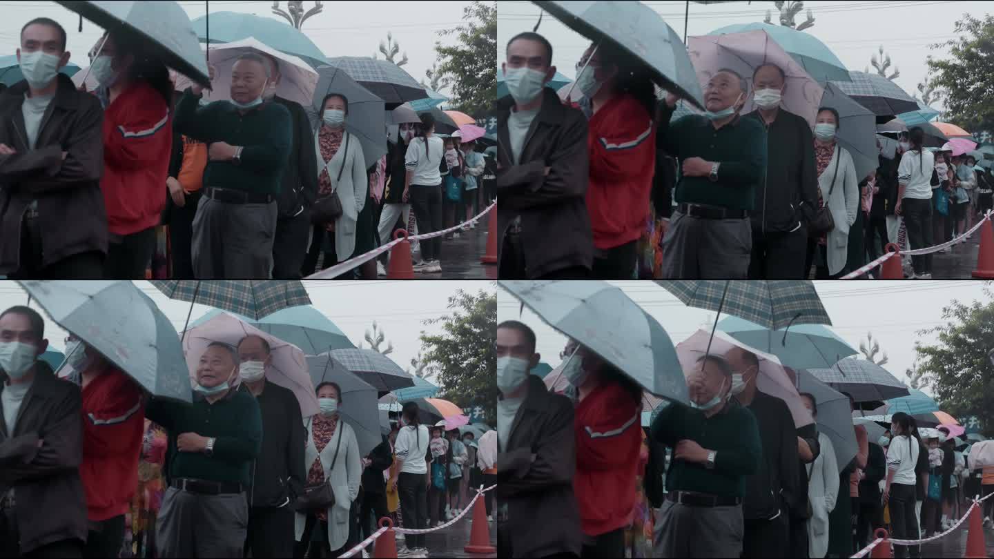 【4K阿莱】社区居民市民冒雨排队查核酸