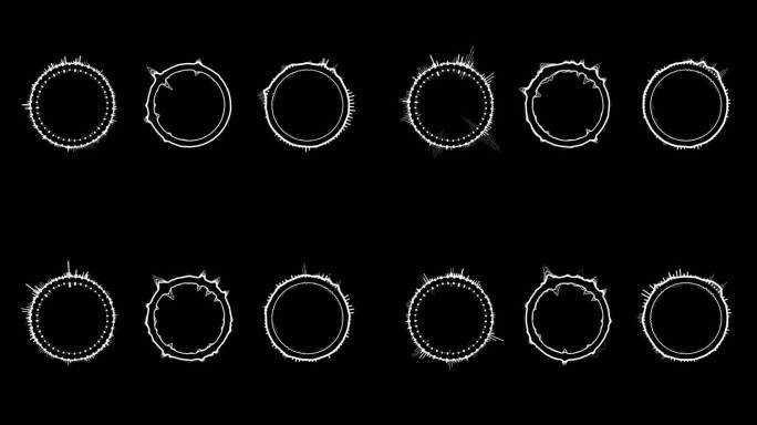 均衡器声波圆形波形图黑白遮罩
