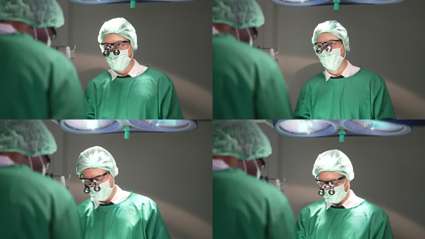 外科医生正在手术室工作。