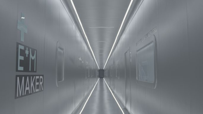 未来科技感工厂实验室隧道LED灯带