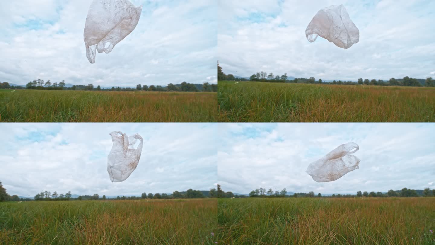 SLO MO透明塑料袋在空中飞翔