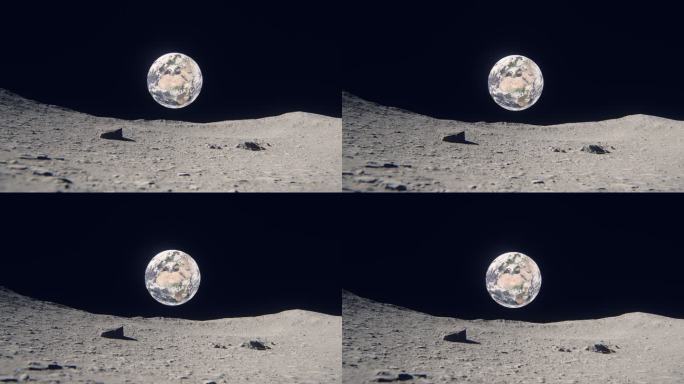 从月球看地球火星科幻太空宇宙
