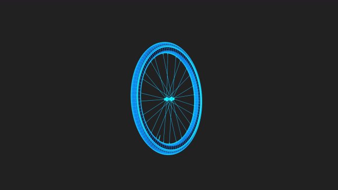 三维自行车车轮转动动画带通道