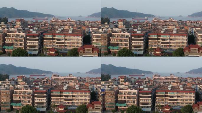 原创航拍福州闽江壶江岛房屋建筑俯瞰风光