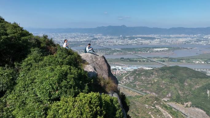 福州五虎山乌龙江城市自然风光航拍