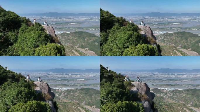 福州五虎山乌龙江城市自然风光航拍