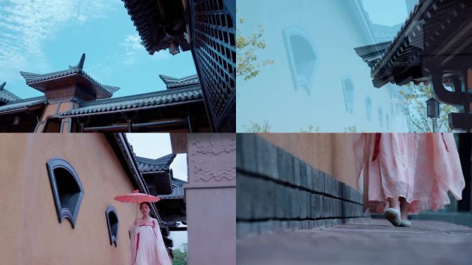 【4K原创版权】古风美女汉代建筑阁楼