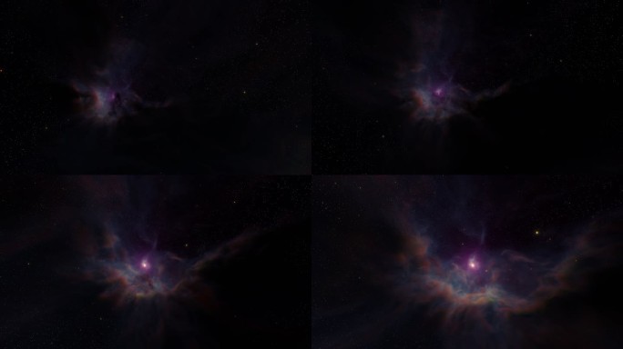 发出紫光的恒星和星云的外层空间
