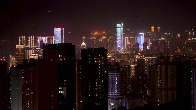 夜晚城市全景 太原夜晚城市 万达夜景