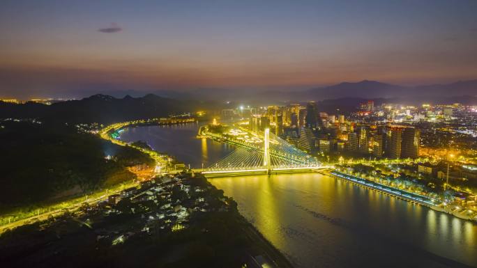 丽水南明湖夜景延时