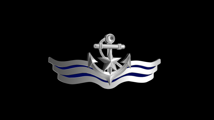 海军胸标三维立体模型和带通道动画（4K）