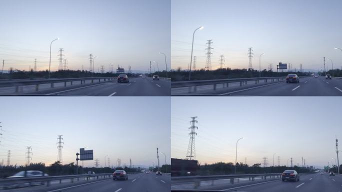 黄昏的高速公路