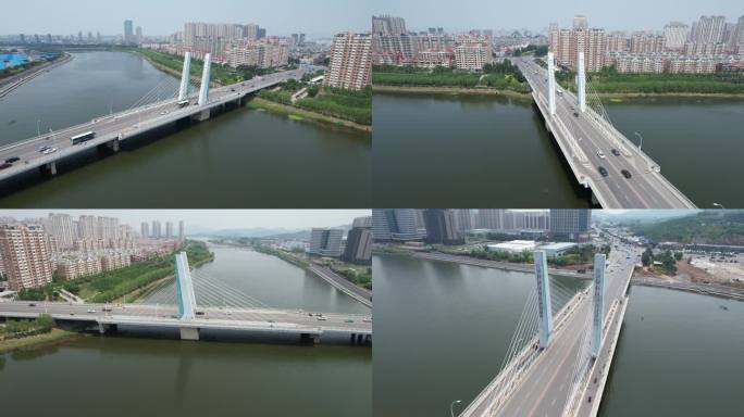 航拍锦州女儿河桥