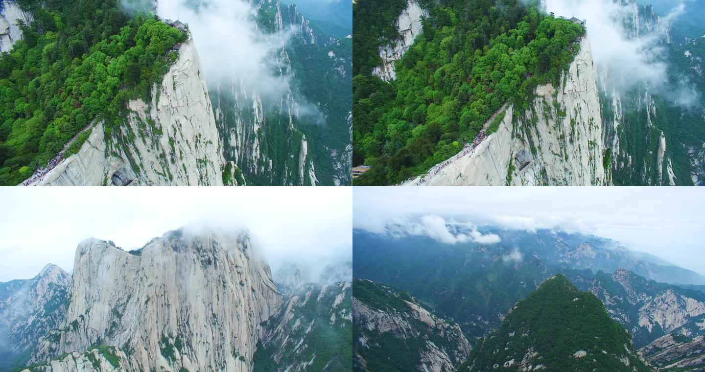 陕西5A景区西岳华山雨后航拍