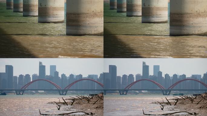 4K枯水期的湘江河道延时空镜