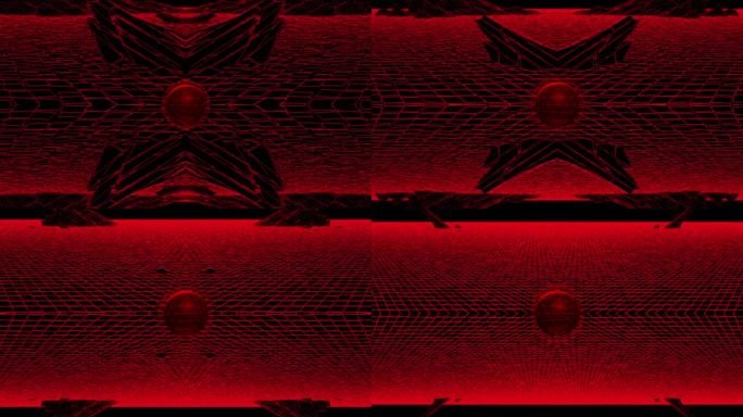 【4K时尚背景】红色光线几何赛博幻想空间