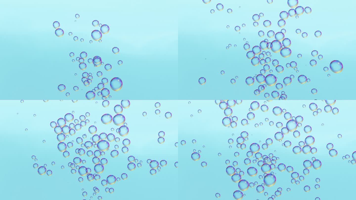 水下的真实泡沫动画库存视频水色背景-隔离的绿色屏幕和黑色背景用于色度键控-海水或游泳池下的氧气创建泡