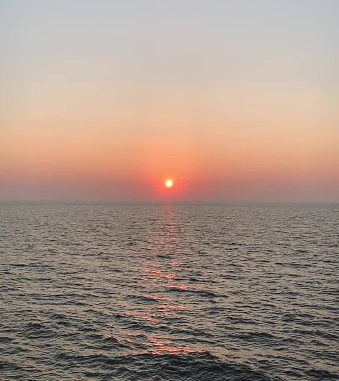 大海平面红日出东方超清视频霞光素材