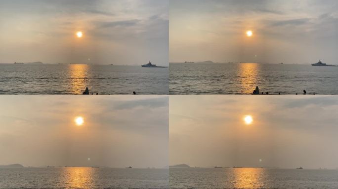 海边日落、夕阳静谧视频素材