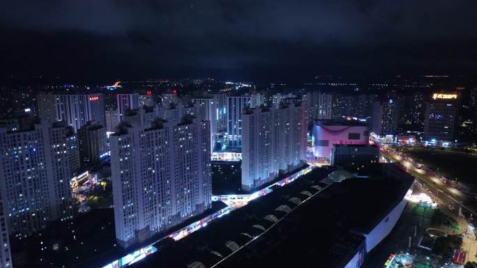 哈尔滨哈西西城红场夜景航拍1原片