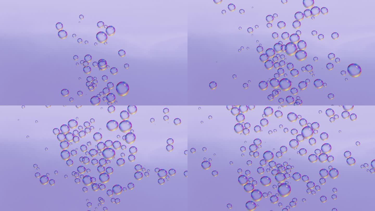 真实的水下泡沫动画库存视频，紫色背景-隔离的绿色屏幕和黑色背景，用于色度键控-在海水或游泳池下产生泡