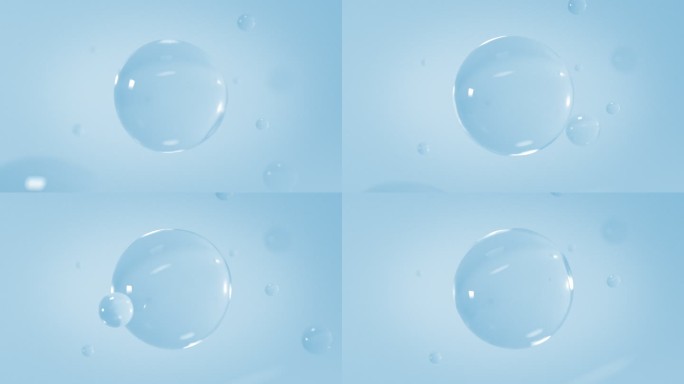 精华成分细胞水珠补水渗透吸收 蓝色