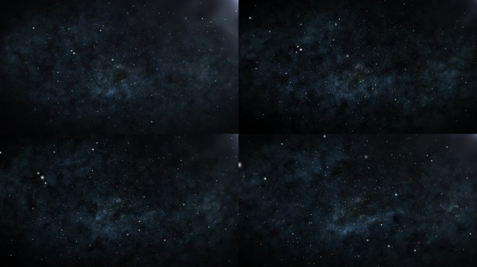 蓝色的银河系和星空，在蓝色的夜幕中，星星在无尽的黑暗空间中旋转