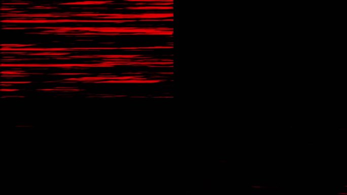 黑色背景上的水平4K可循环红色闪烁