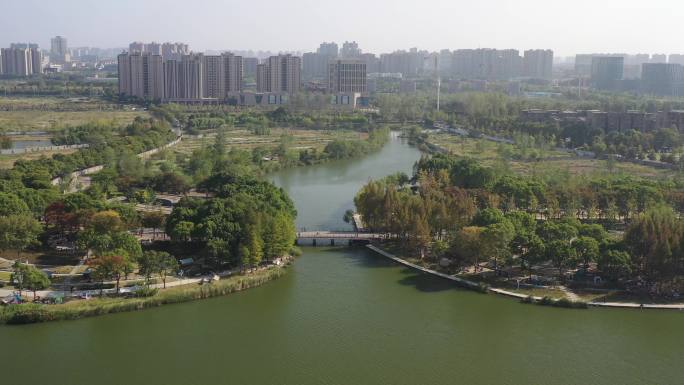 4K原素材-航拍上海远香湖公园