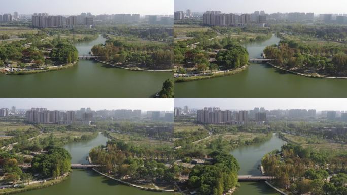 4K原素材-航拍上海远香湖公园
